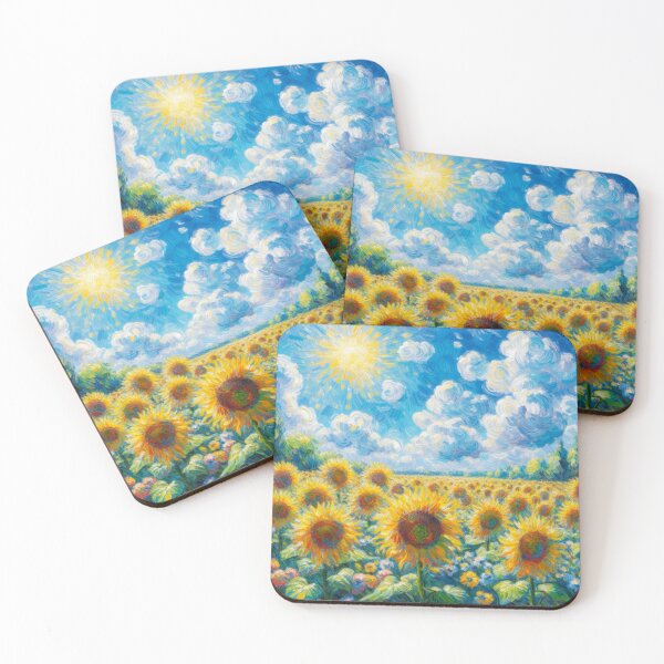Item preview, Sunny Sunflower Field - Flower Field Painting designed and sold by Star-Fragment.