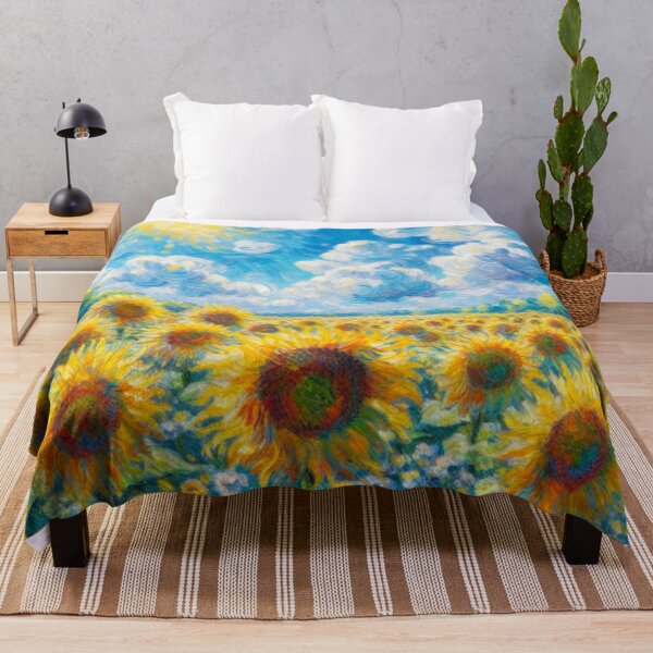 Item preview, Sunny Sunflower Field - Flower Field Painting designed and sold by Star-Fragment.