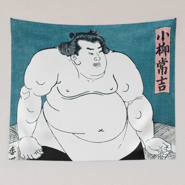 Item preview, The Sumo Wrestler, Koyanagi Tsunekichi (1840) Illustration by Utagawa Kunisada designed and sold by BossyCatHome.
