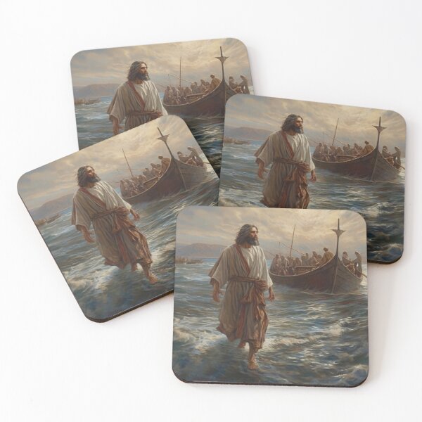 Item preview, Original Artwork Religious Art Christian Symbol Jesus Walking on Water A528 designed and sold by MPCFICTION.