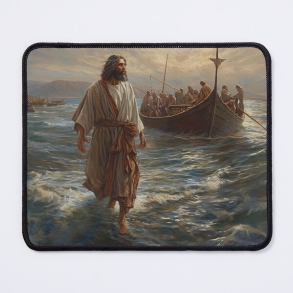 Artikelvorschau, Originalkunstwerk, religiöse Kunst, christliches Symbol, Jesus geht auf dem Wasser A528 entworfen und verkauft von MPCFICTION.