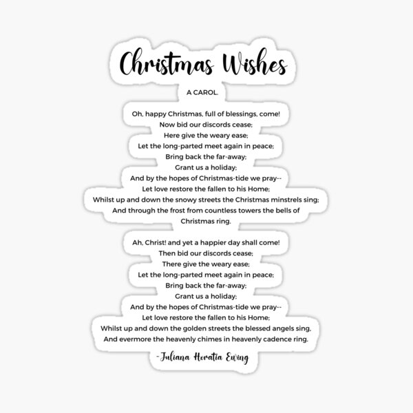 Item preview, Christmas Wishes Poem by Juliana Horatia Ewing designed and sold by SharkPrintables.