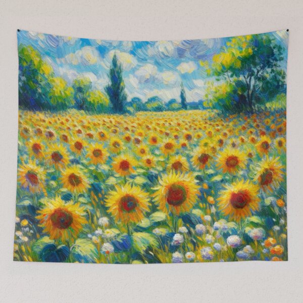 Item preview, Sunflower Valley - Flower Field Painting designed and sold by Star-Fragment.