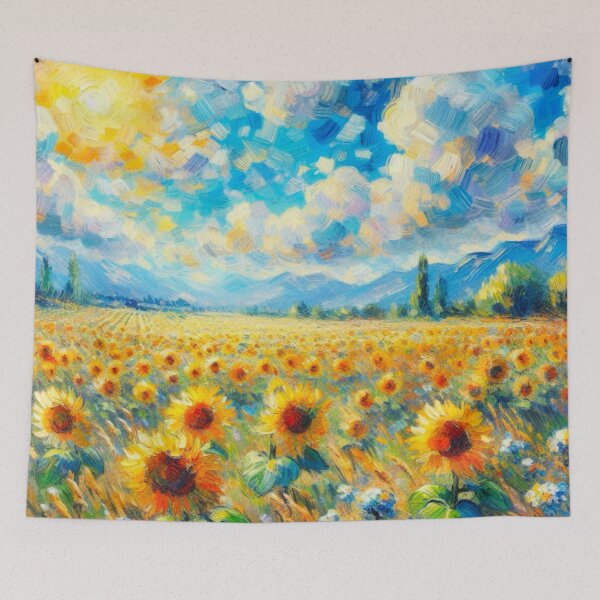 Item preview, Sunflower Valley - Flower Field Painting designed and sold by Star-Fragment.