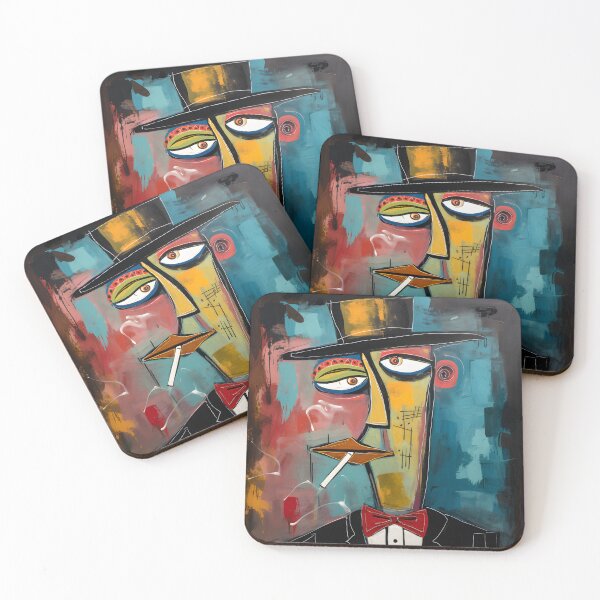 Item preview, Harmony in Hues- Exploring the Acrylic Pastel Cosmos of Anthropomorphic Abstract Cigars designed and sold by OlfactoART Studio.