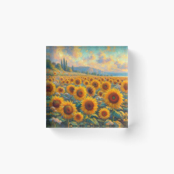Item preview, Sunflowers on a Cloudy Day - Flower Field Painting designed and sold by Star-Fragment.