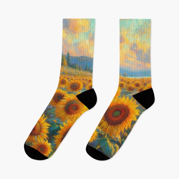 Item preview, Sunflowers on a Cloudy Day - Flower Field Painting designed and sold by Star-Fragment.
