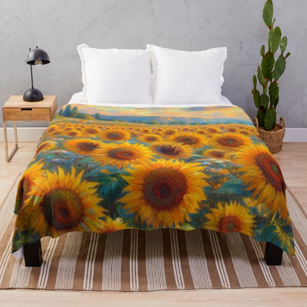 Item preview, Sunflowers on a Cloudy Day - Flower Field Painting designed and sold by Star-Fragment.