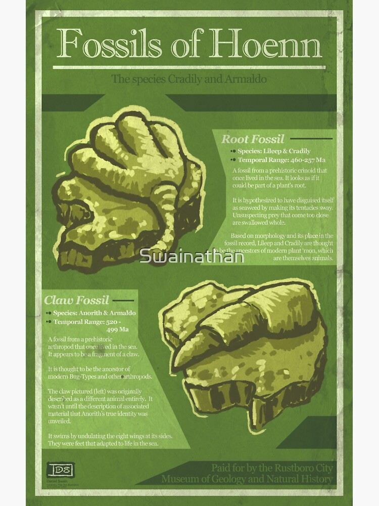 Thumbnail 3 of 3, Sticker, Fossils of Hoenn designed and sold by Swainathan.