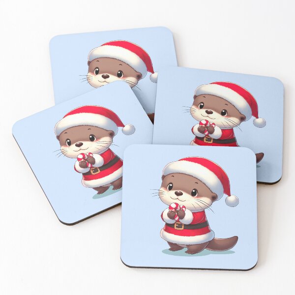 Item preview, Cute Christmas Otter Santa designed and sold by KAI-Studio.