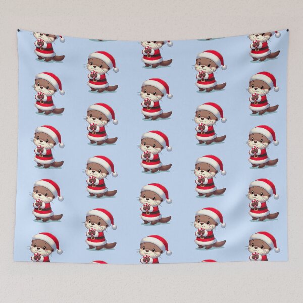 Item preview, Cute Christmas Otter Santa designed and sold by KAI-Studio.