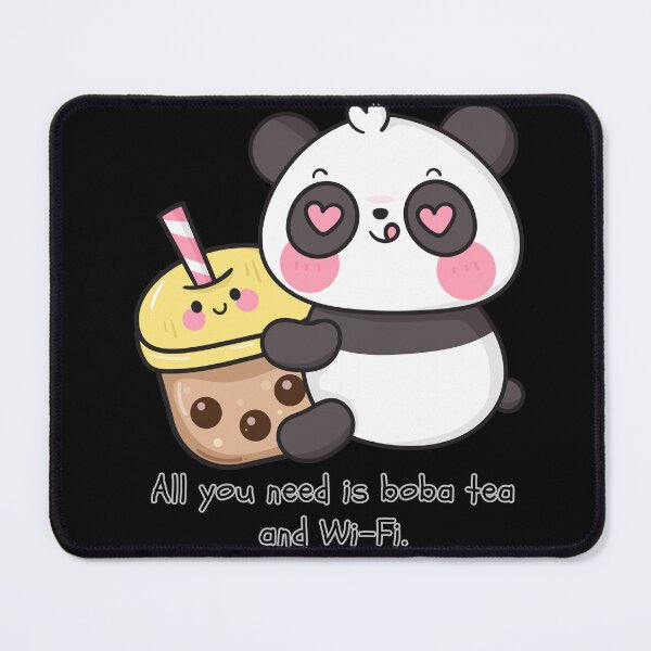 Item preview, The chubby panda eats bubble tea. designed and sold by attakorn.