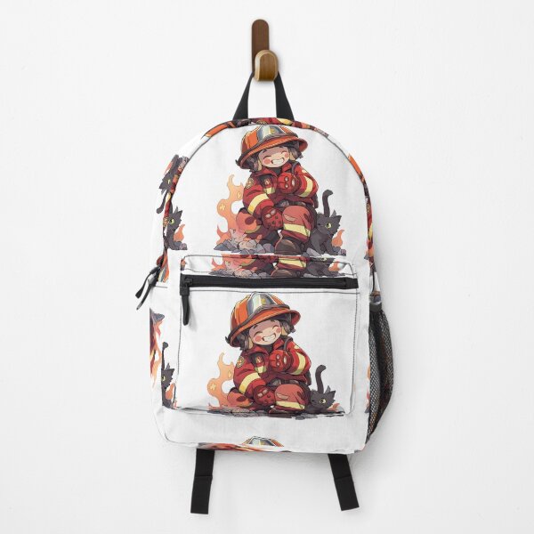 Item preview, Heroic Smiles - Firefighter with Kittens Illustration designed and sold by NovaGenArt.