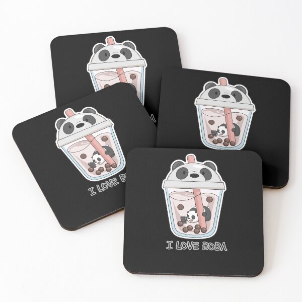 Item preview, The chubby panda eats bubble tea. designed and sold by attakorn.