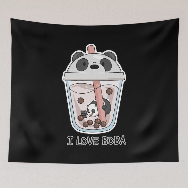 Item preview, The chubby panda eats bubble tea. designed and sold by attakorn.