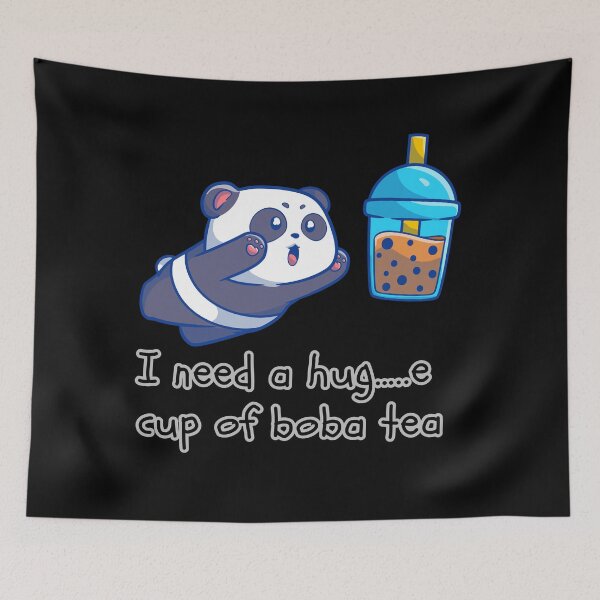Item preview, The chubby panda eats bubble tea. designed and sold by attakorn.