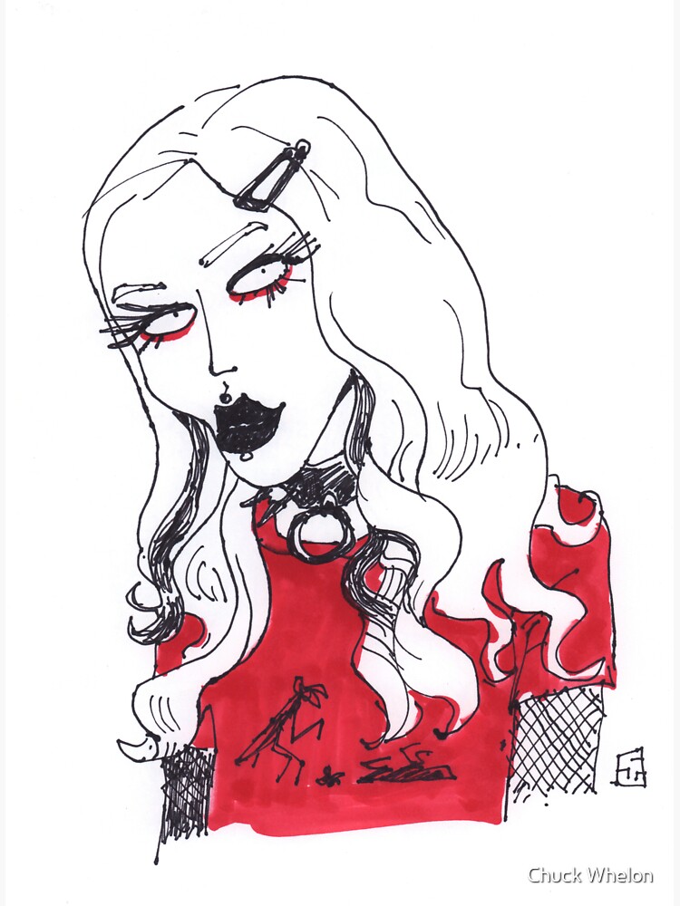 Thumbnail 3 of 3, Sticker, White and Red designed and sold by MrChuckles.