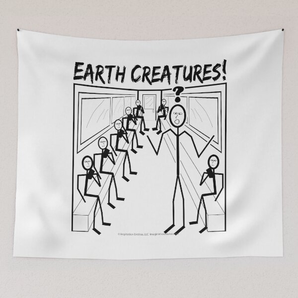 Item preview, Earth Creatures In The Subway? - For Light Backgrounds designed and sold by The Imagination Source™.