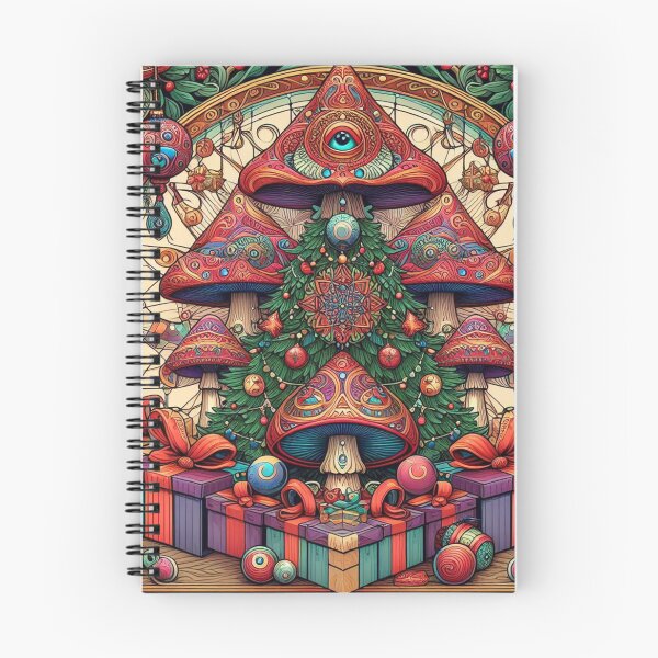 Item preview, Psychedelic Mushroom Christmas psilocybin Cottagecore Sacred Geometry Xmas Scandinavian Nordic designed and sold by CoffeeIsATrip.