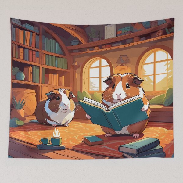 Item preview, Guinea Pigs Studying Artwork designed and sold by WildlifeInc.