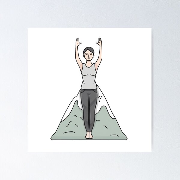 Item preview, Mountain Serenity - Yoga Ascent Illustration designed and sold by NovaGenArt.