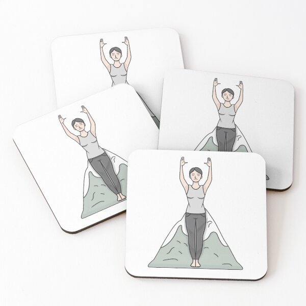 Item preview, Mountain Serenity - Yoga Ascent Illustration designed and sold by NovaGenArt.