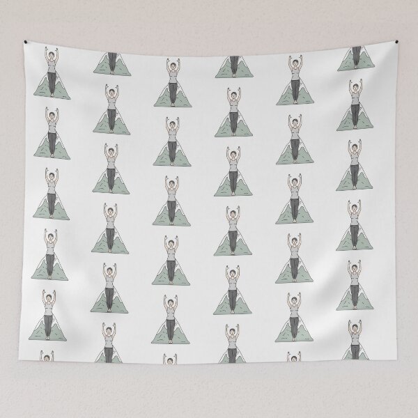 Item preview, Mountain Serenity - Yoga Ascent Illustration designed and sold by NovaGenArt.