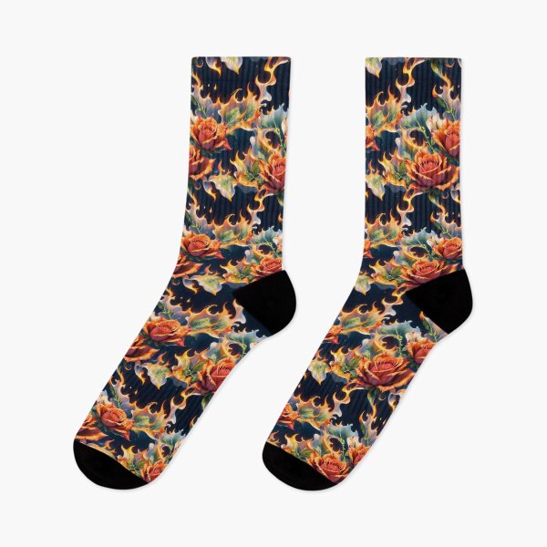 Item preview, Flames and Roses Floral Seamless Pattern  designed and sold by PaxtonProjects.