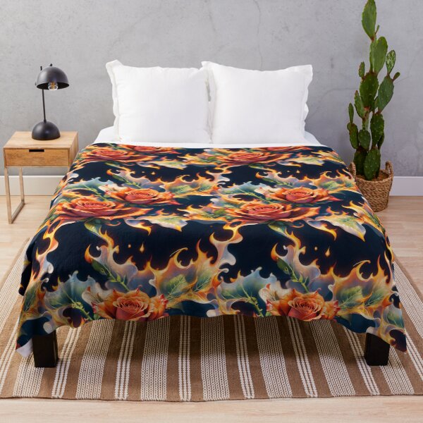 Item preview, Flames and Roses Floral Seamless Pattern  designed and sold by PaxtonProjects.