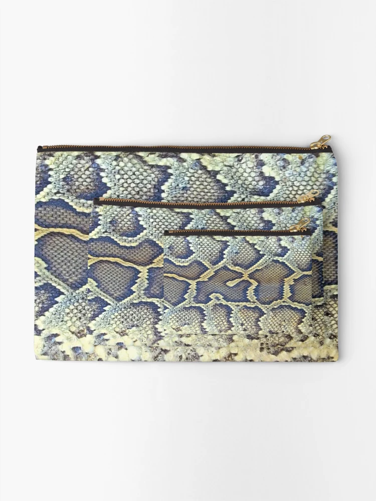 Thumbnail 2 of 4, Zipper Pouch, Burmese Python Skin designed and sold by Tree45.