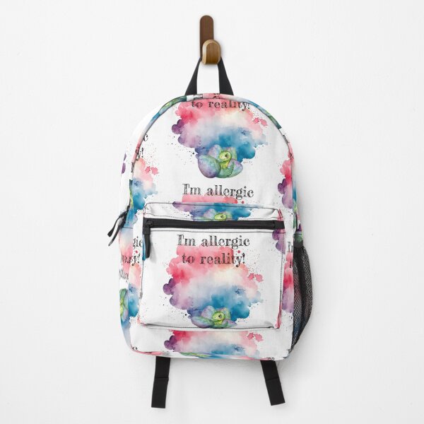 Item preview, "I'm allergic to reality!" design #2 with dino eggs designed and sold by LindyLuDrew.