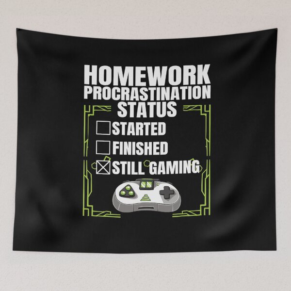 Item preview, Homework Procrastination Status Gaming Funny Gamer Boy Teens designed and sold by taaddison50.