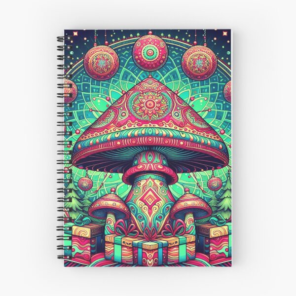 Artikelvorschau, Psychedelischer Pilz Weihnachts-Psilocybin Cottagecore präsentiert Weihnachtsbaum-Stechpalmen-Mandala-Ornamente entworfen und verkauft von CoffeeIsATrip.