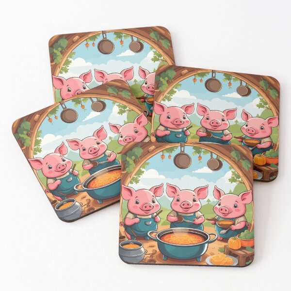 Item preview, Piglets Cooking Artwork designed and sold by WildlifeInc.