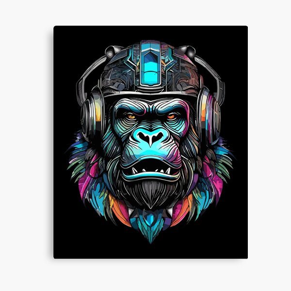 Cool Gorilla With Headphones Vintage Unique Gifts For Women Funny Cute –  BlacksWhite