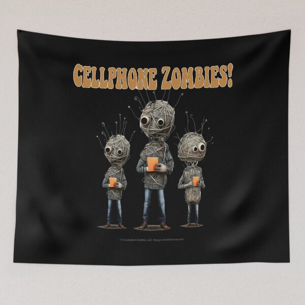 Item preview, Cell Phone Zombies With Orange Pads -  For DARK Backgrounds designed and sold by The Imagination Source™.