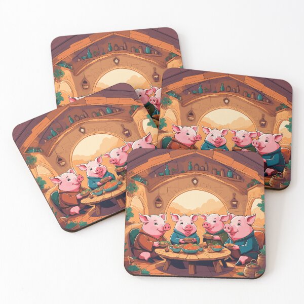 Item preview, Pigs Having Dinner Artwork designed and sold by WildlifeInc.