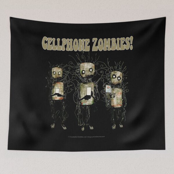 Item preview, Cell Phone Zombies With Square Heads -  For DARK Backgrounds designed and sold by The Imagination Source™.