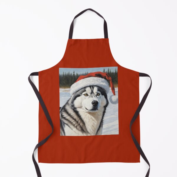 Artikelvorschau, Husky mit Weihnachtsmütze entworfen und verkauft von FunTorture.