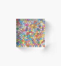 Rainbow Sakura Blossoms Acrylic Block