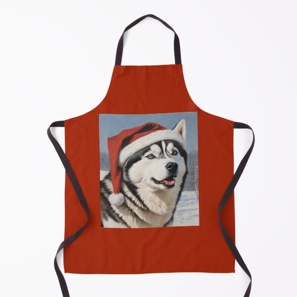 Artikelvorschau, Husky mit Weihnachtsmütze entworfen und verkauft von FunTorture.