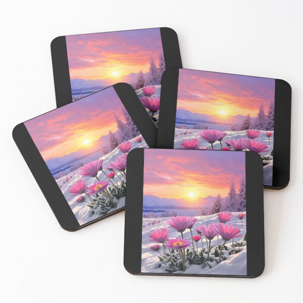 Item preview, Pink Flowers On The Snow designed and sold by SallieIrma.