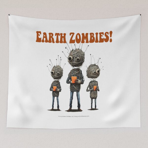Item preview, Earth Zombies With Orange Pads - For Light Backgrounds designed and sold by The Imagination Source™.