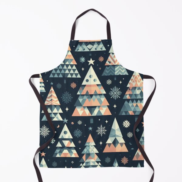 Item preview, Modern Geometric Christmas Tree mid Century Turquois Greys Blues Peach pattern Nordic Scandinavian  designed and sold by CoffeeIsATrip.