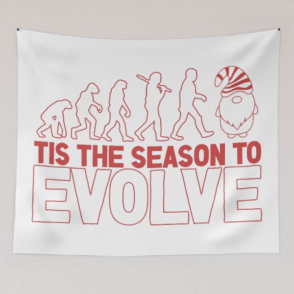 Item preview, Tis the Season to Evolve - Funny Human Evolution into Christmas Gnome (Red Design) designed and sold by Spiprinto.