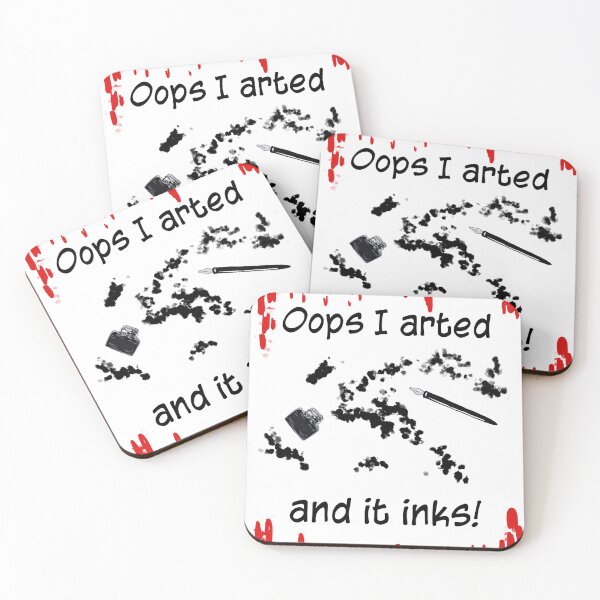 Item preview, Oops I arted and it inks!  Black white and red ink designed and sold by K Mussack.