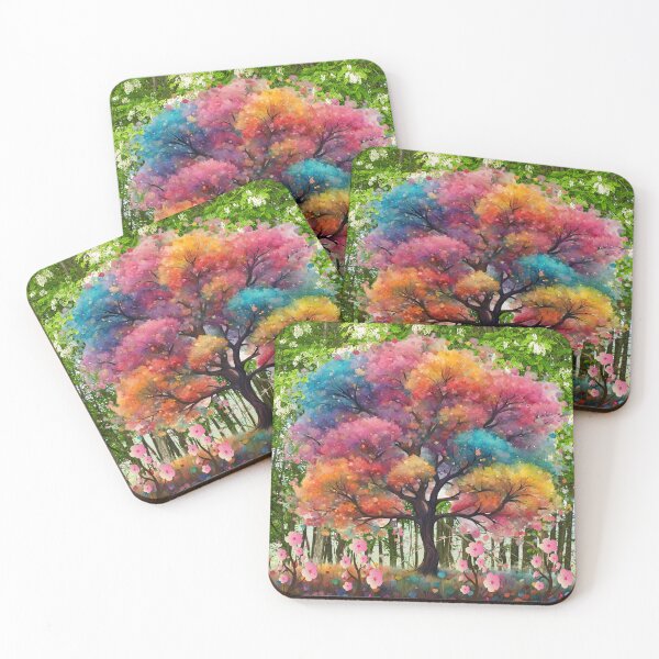 Item preview, Abstract vibrant Colorful Tree branches and leaves designed and sold by Modern-Tropical.