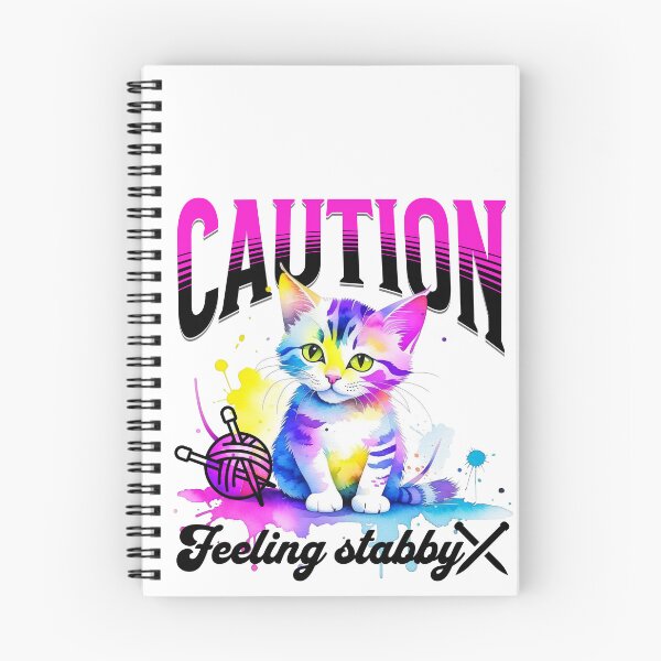 Item preview, Caution - feeling stabby - knitting humor designed and sold by EvergreenWhimsy.