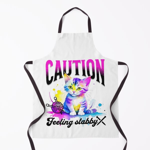 Item preview, Caution - feeling stabby - knitting humor designed and sold by EvergreenWhimsy.
