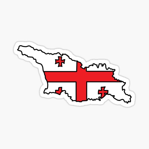 Item preview, Georgia country shape flag designed and sold by zenithcreative.